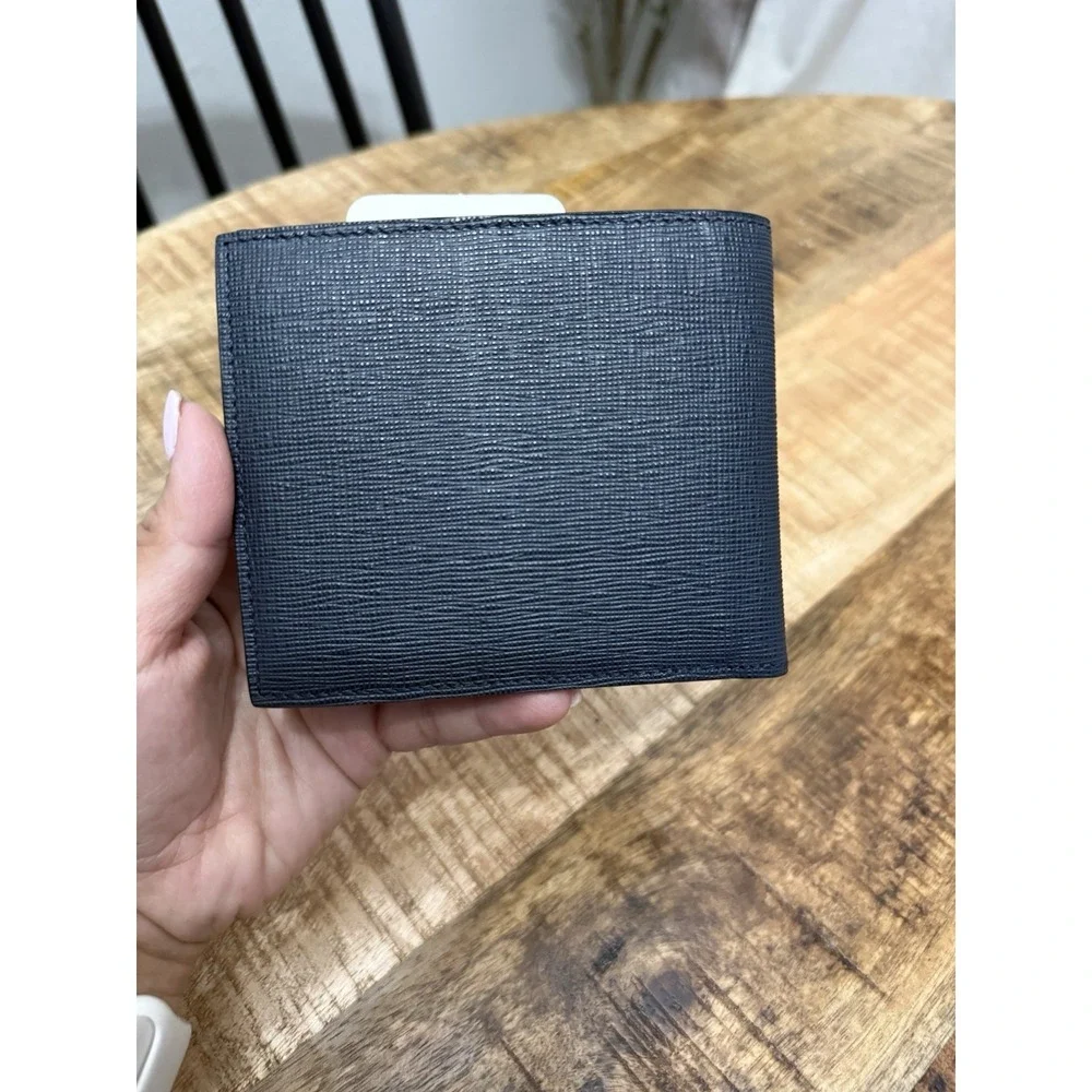 Fendi Men's Dark Navy Blue Bifold Wallet w/Credit Card Slots and dust bag